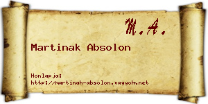Martinak Absolon névjegykártya